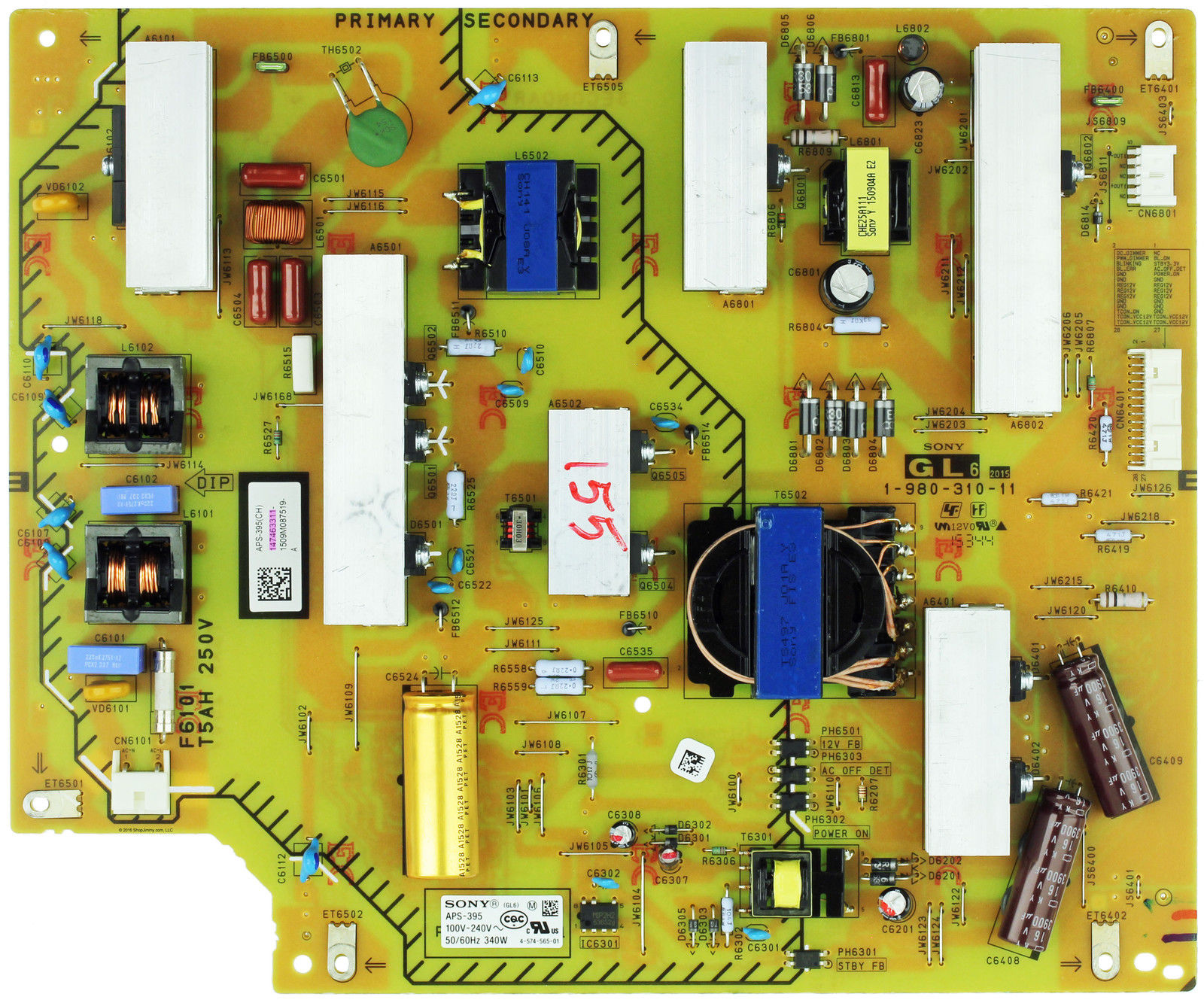 Sony 55 "LED TV XBR-55X810C Netzteilplatine APS-395 APS-395 (CH)